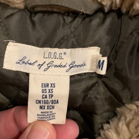 Label of Graded Goods Womens Jacket Long Sleeve Hooded Pockets Size M Green - Picture 3 of 7